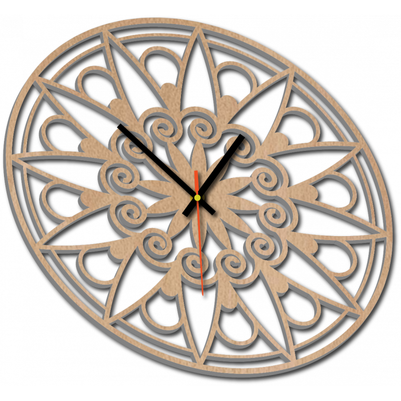 Moderne Wanduhr, Wanduhr als Geschenk, 3D Uhr Mandala.