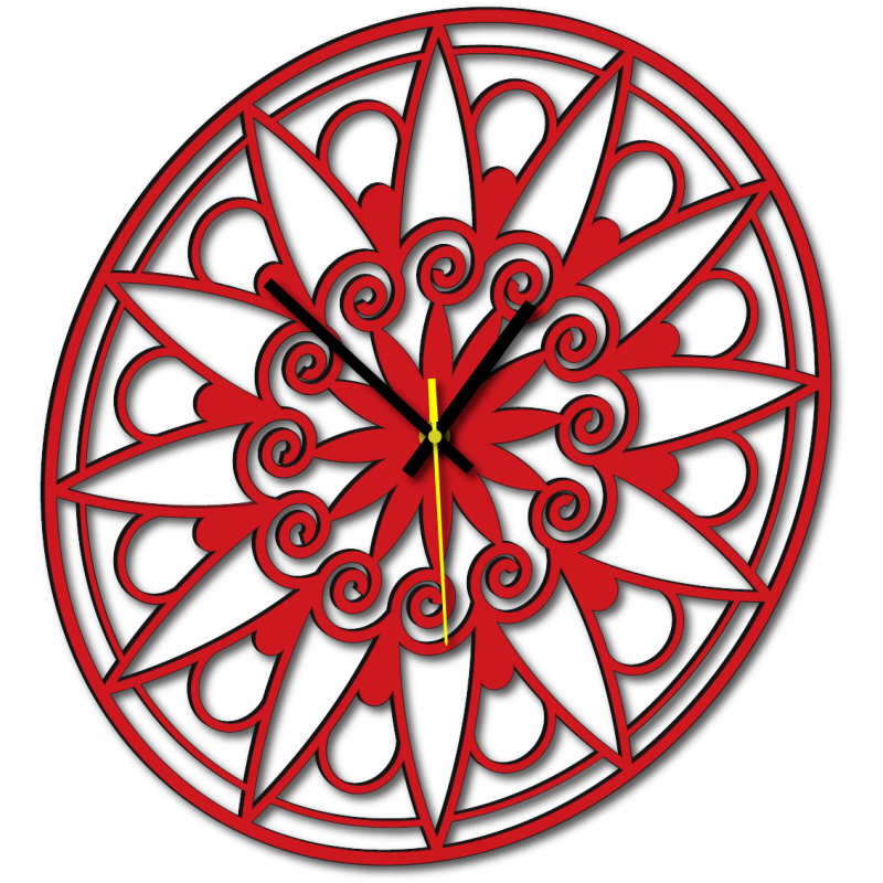 Moderne Wanduhr, Wanduhr als Geschenk, 3D Uhr Mandala.