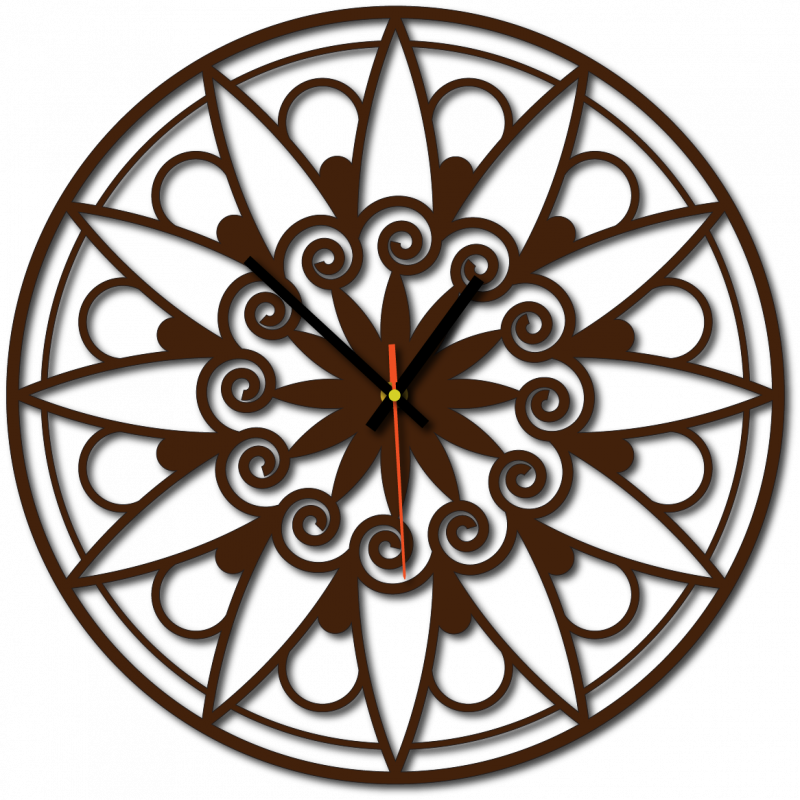 Moderne Wanduhr, Wanduhr als Geschenk, 3D Uhr Mandala.