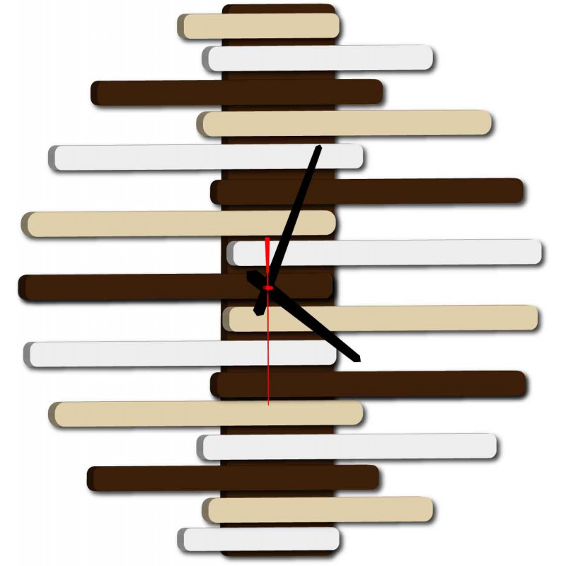 Moderne Wanduhr aus Kunststoff. Eigene Produktion, X-momo