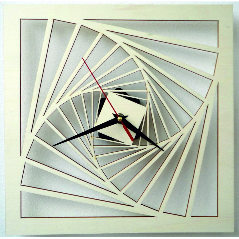 Moderne Wanduhr, Wanduhr aus Holz, Sperrholz