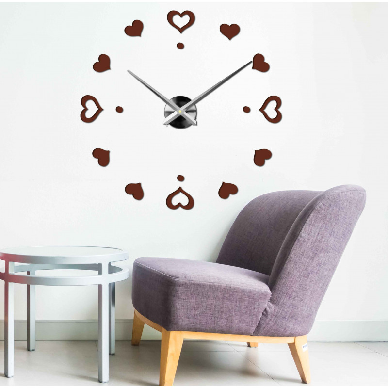 Wanduhr zum Aufkleben, Luxusuhr auf Stent, Uhr aus Kunststoff