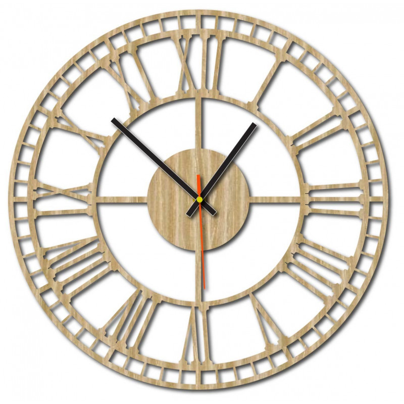 Moderne Wanduhr, Wanduhr aus Holz, Sperrholz