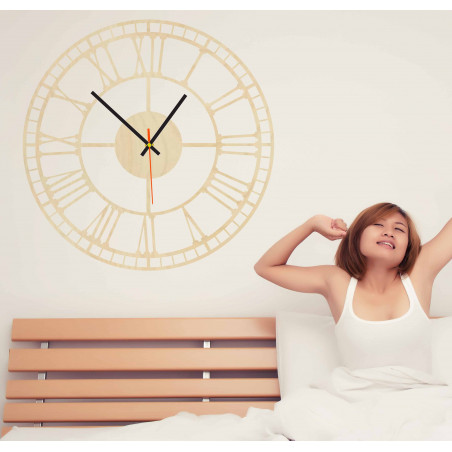 Moderne Wanduhr, Wanduhr aus Holz, Sperrholz