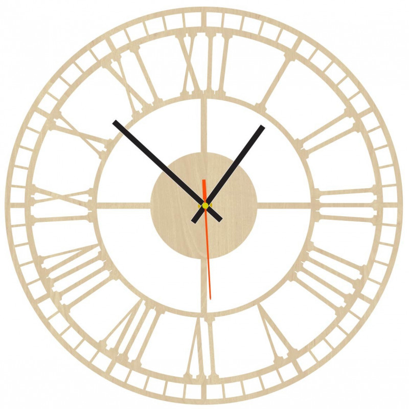 Moderne Wanduhr, Wanduhr aus Holz, Sperrholz