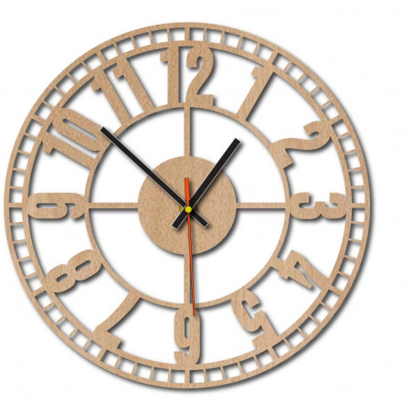 Moderne Wanduhr, Wanduhr aus Holz, Sperrholz