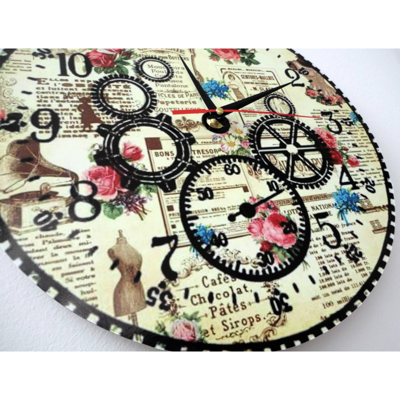 Moderne Wanduhr, Wanduhr aus Holz, Sperrholz