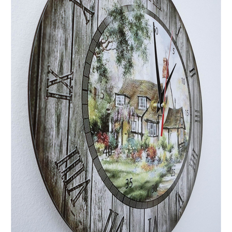 Moderne Wanduhr, Wanduhr aus Holz, Sperrholz