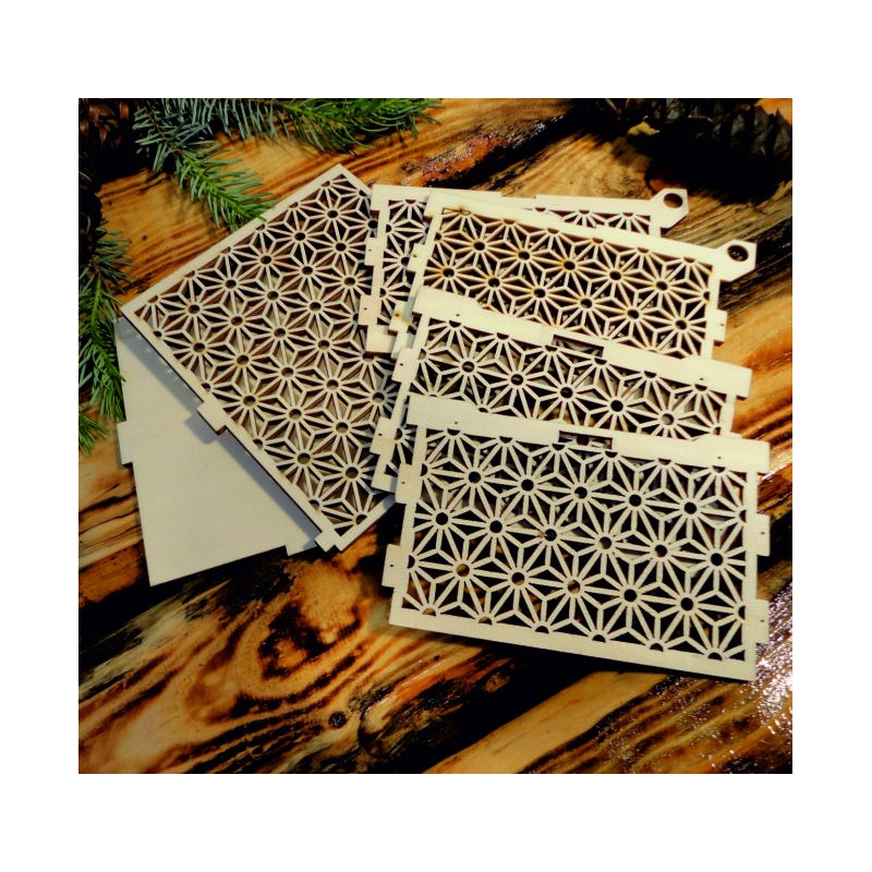 Holz- und Kunststoffdekorationen, Weihnachtsschmuck, Vintage-Accessoires aus Holz