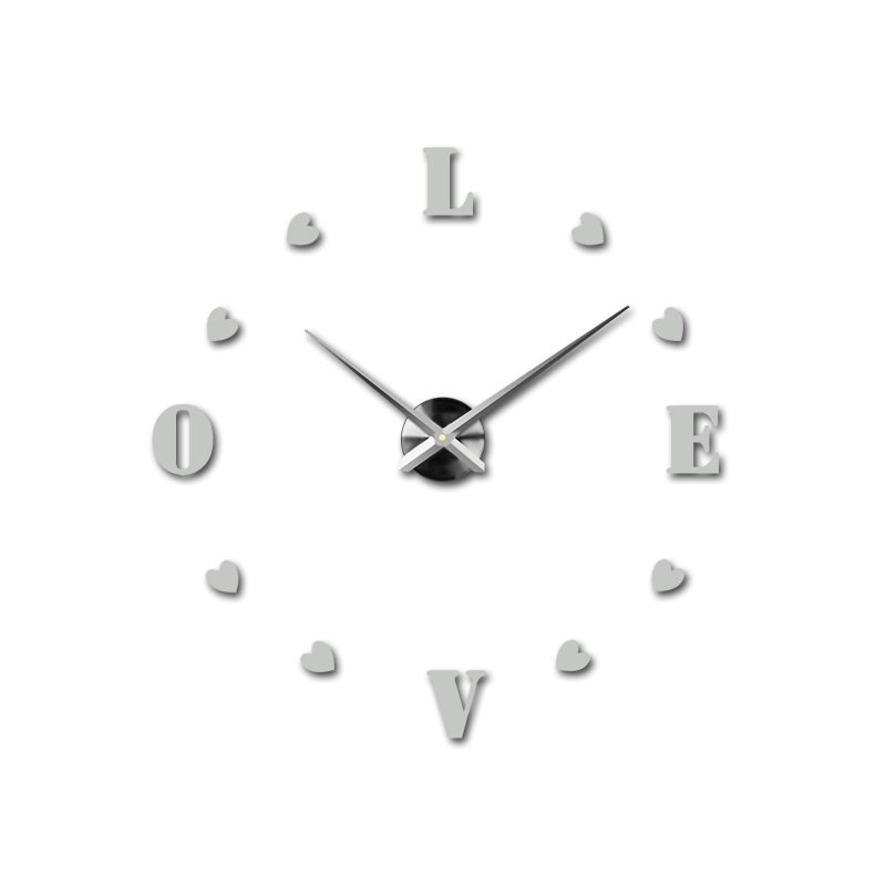 Wanduhr zum Aufkleben, Luxusuhr auf Stent, Uhr aus Kunststoff