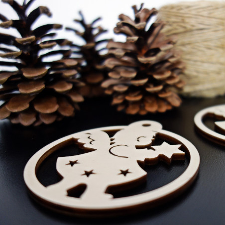 Weihnachtsschmuck aus Holz, Größe: 79x90 mm Weihnachtsschmuck aus Holz, Größe: 79x90 mm