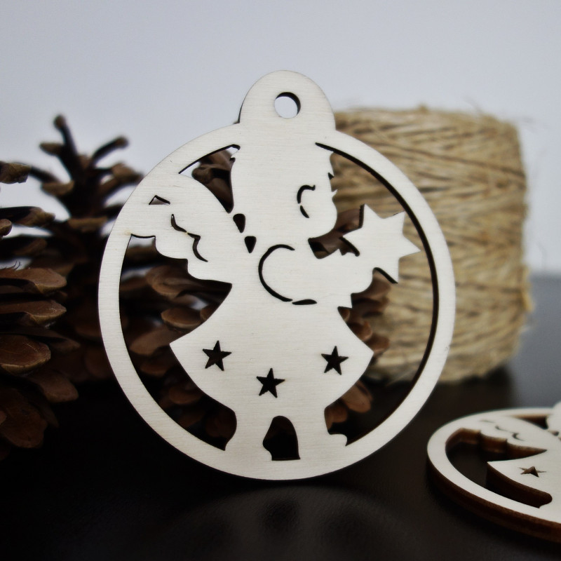 Weihnachtsschmuck aus Holz, Größe: 79x90 mm