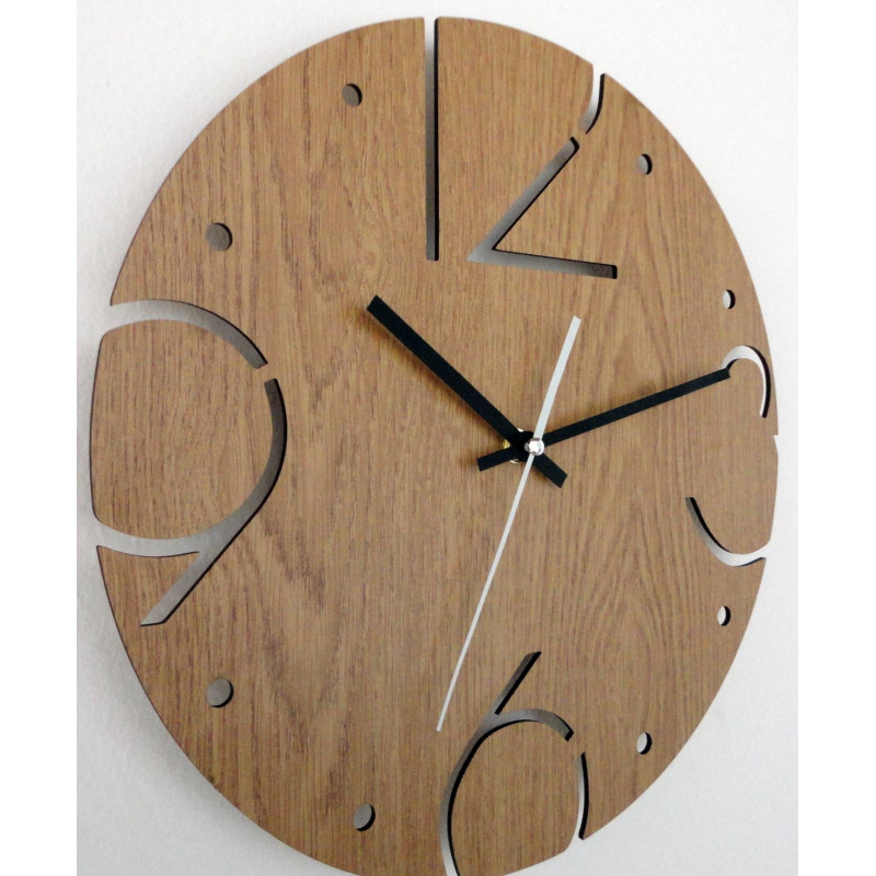 Moderne Wanduhr, Wanduhr aus Holz, Sperrholz