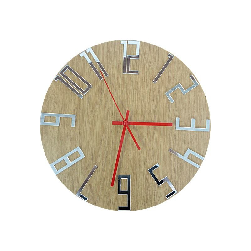 Moderne Wanduhr, Wanduhr aus Holz, Sperrholz