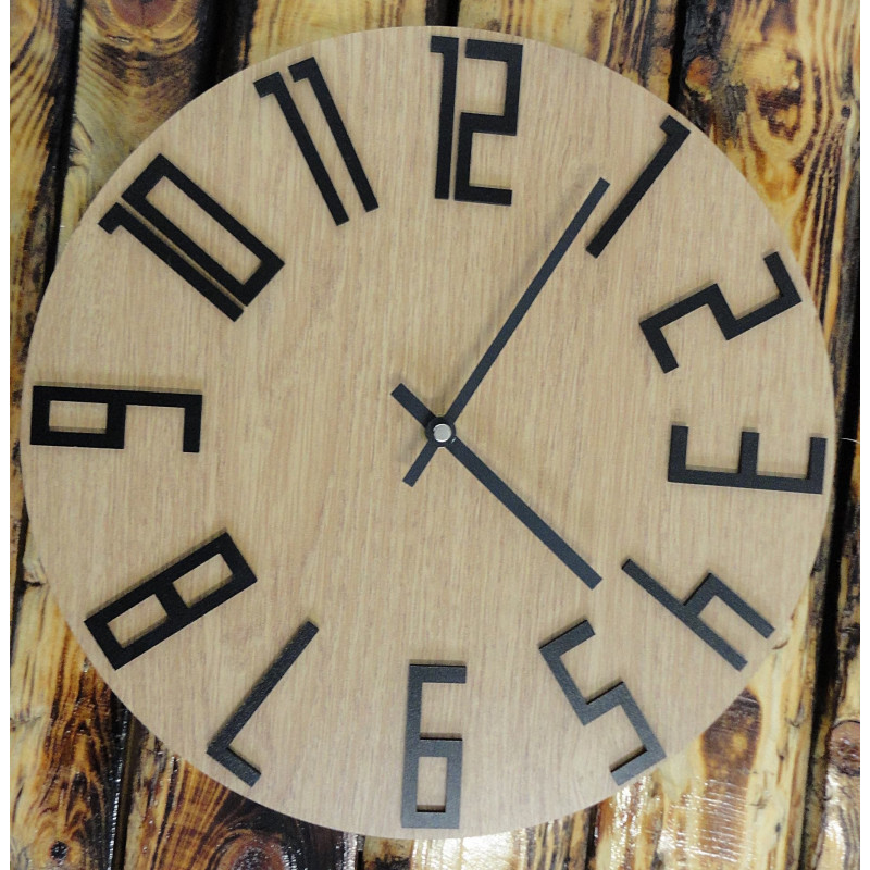 Moderne Wanduhr, Wanduhr aus Holz, Sperrholz
