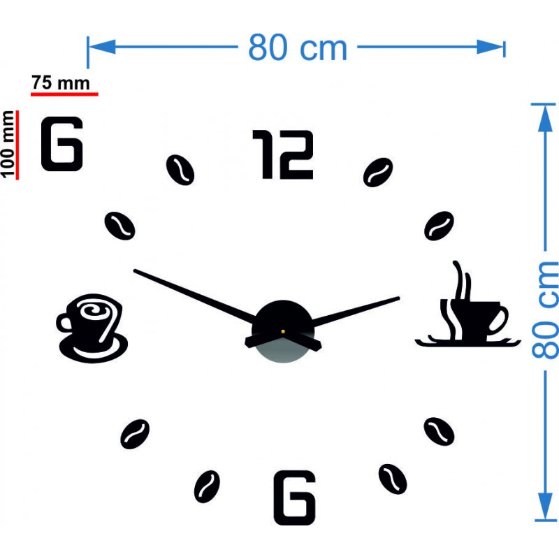 Klebe Wanduhr, Luxus Wanduhr, Plastikuhr