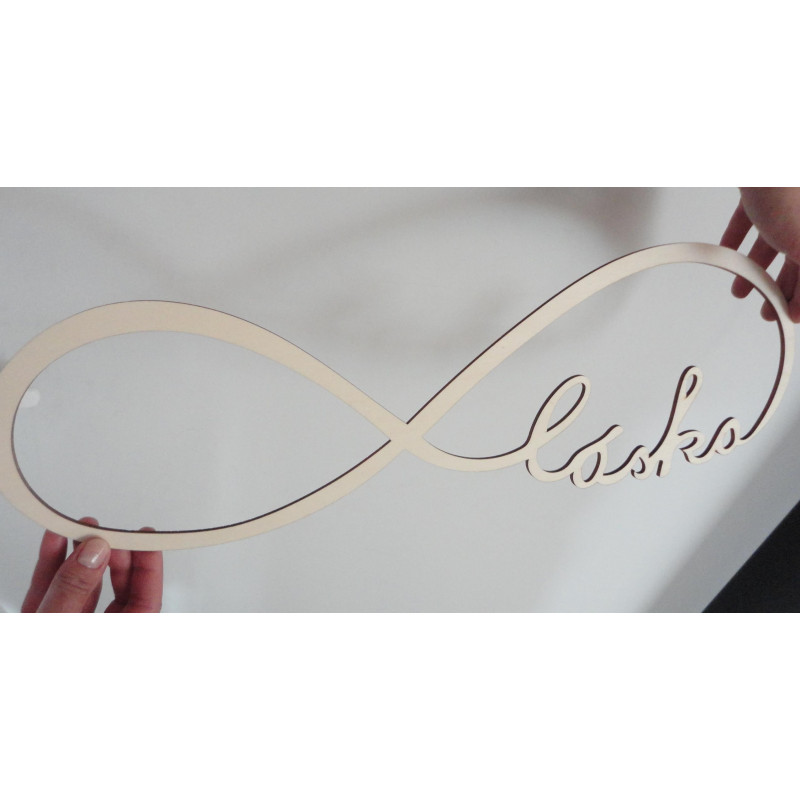 Holzinschrift. Ewige Liebe. Größe: 500 x 164 mm