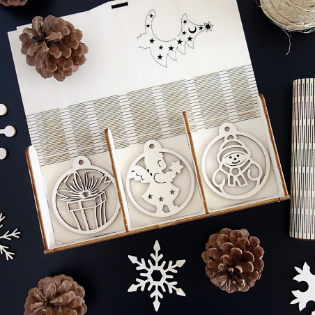 Weihnachtsschmuck aus Holz, 1 Set-18 Stück