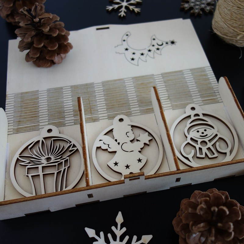 Weihnachtsschmuck aus Holz, 1 Set-18 Stück