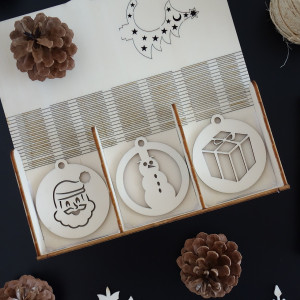 Hölzerne Christbaumschmuck, 1 Satz-18 Stück 2