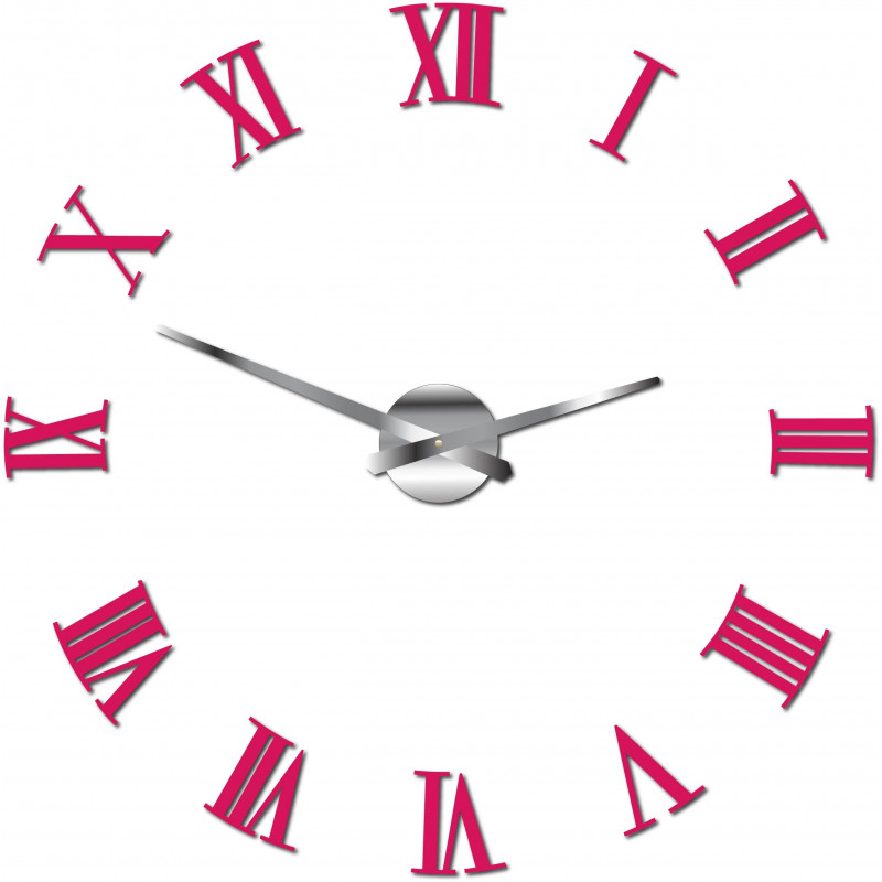 Klebende Wanduhr Roman 2D Plexiglas