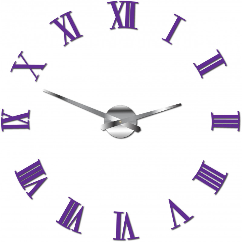 Klebende Wanduhr Roman 2D Plexiglas