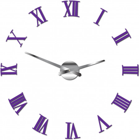 Klebende Wanduhr Roman 2D Plexiglas