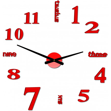 Moderne Wanduhr sieben 2D Plexiglas SPIEGEL Moderne Wanduhr sieben 2D Plexiglas SPIEGEL