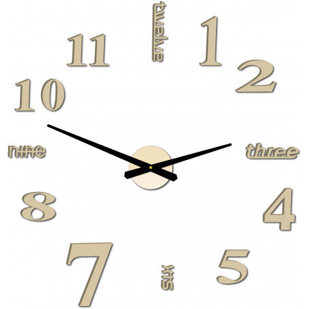 Moderne Wanduhr sieben 2D Plexiglas SPIEGEL Moderne Wanduhr sieben 2D Plexiglas SPIEGEL