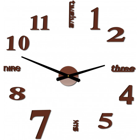 Moderne Wanduhr sieben 2D Plexiglas SPIEGEL Moderne Wanduhr sieben 2D Plexiglas SPIEGEL