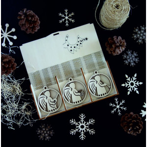 Vintage Holz Weihnachtsschmuck, Das Set enthält 18 Stück 2