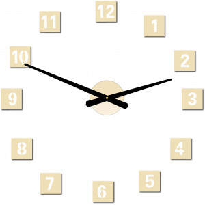 Große quadratische Wanduhr (Wanduhr aus Kunststoff) 2D DEKOR 2