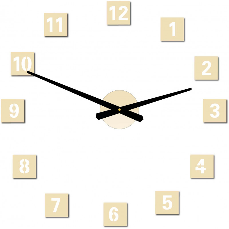 Große quadratische Wanduhr (Wanduhr aus Kunststoff) 2D DEKOR