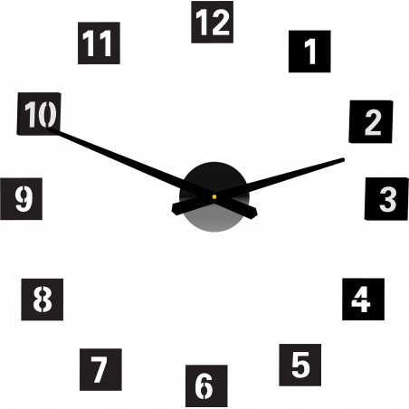 Große quadratische Wanduhr (Wanduhr aus Kunststoff) 2D DEKOR Große quadratische Wanduhr (Wanduhr aus Kunststoff) 2D DEKOR