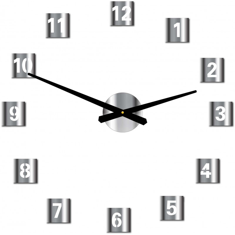 Große quadratische Wanduhr (Wanduhr aus Kunststoff) 2D DEKOR