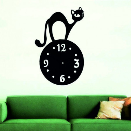 Wanduhr Katze (Spiegel Uhr an der Wand der Katze) SIMON Wanduhr Katze (Spiegel Uhr an der Wand der Katze) SIMON