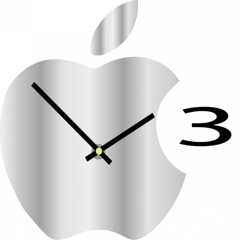 Wanduhr Kunststoff in der Küche APPLE, 35x35 cm