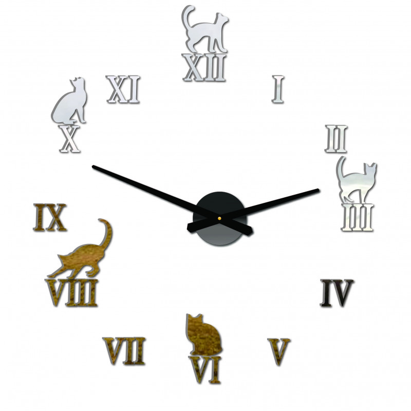 DIY CAFORD 2D Katze Wanduhr