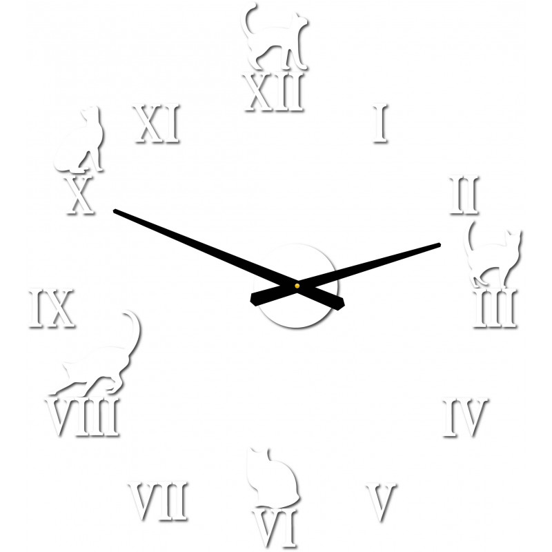 DIY CAFORD 2D Katzen-Wanduhr