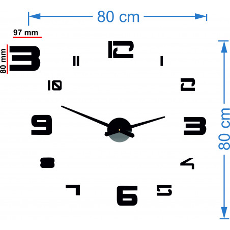 Wanduhr selbstklebend groß Plexiglas DIY STRONGO Wanduhr selbstklebend groß Plexiglas DIY STRONGO