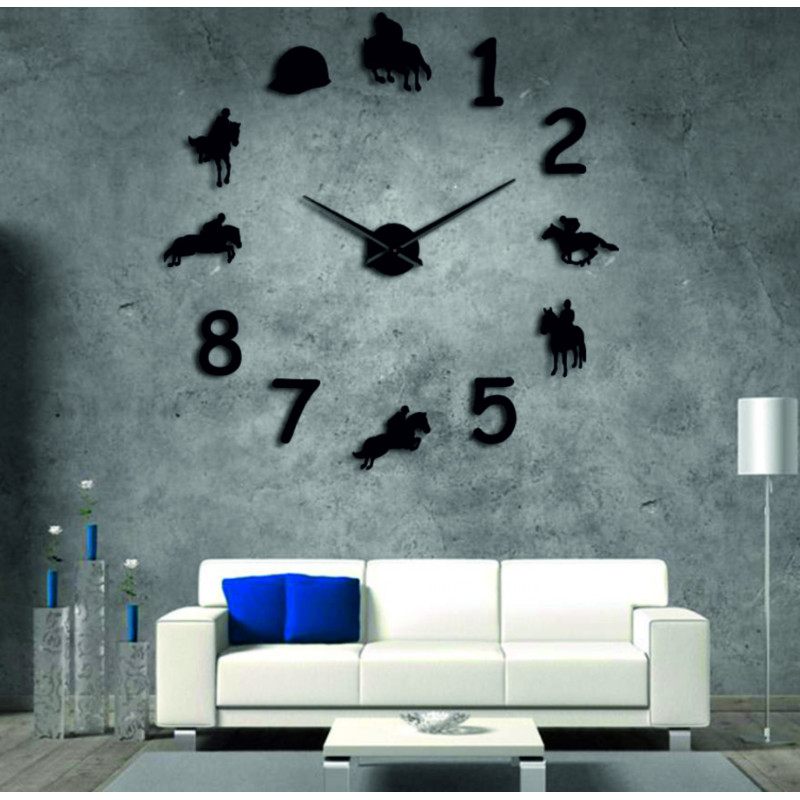 Wanduhr Rodeo-Pferdereiter 3D DIY HOME