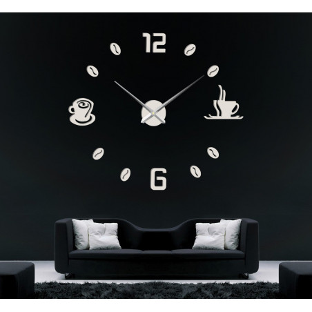 Große Wanduhr mit Klebstoff COFFE PLEXI Große Wanduhr mit Klebstoff COFFE PLEXI