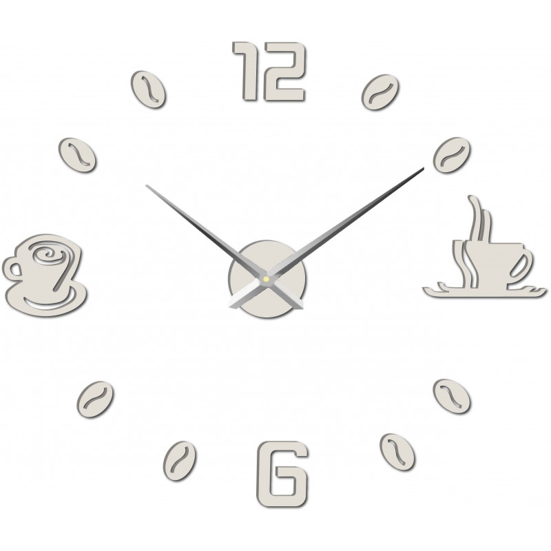 Große Wanduhr mit Klebstoff COFFE PLEXI