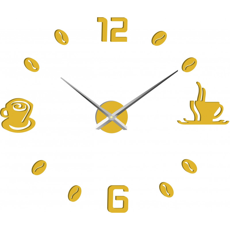Große selbstklebende Wanduhr COFFE PLEXI