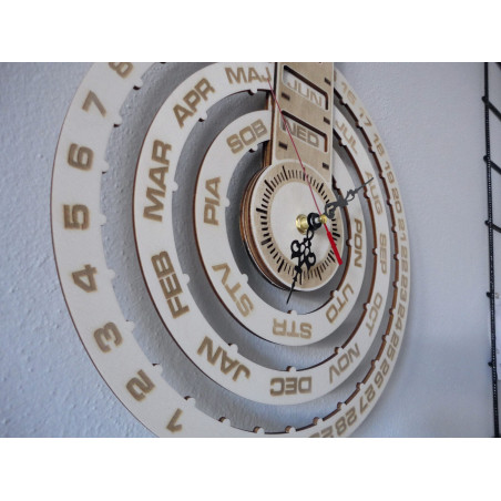 Holzkalender Wanduhr Kalender aus Holz mit Lasergravur CALENDAR