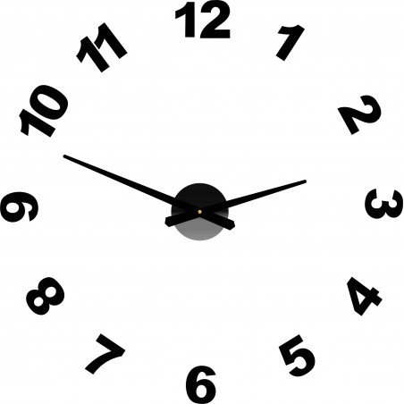 Design-Wanduhr Kleber PLEXI Zahlen OPTIC Design-Wanduhr Kleber PLEXI Zahlen OPTIC