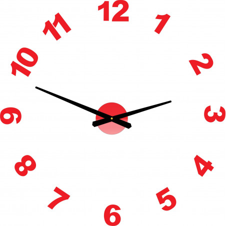 Design-Wanduhr Kleber PLEXI Zahlen OPTIC Design-Wanduhr Kleber PLEXI Zahlen OPTIC