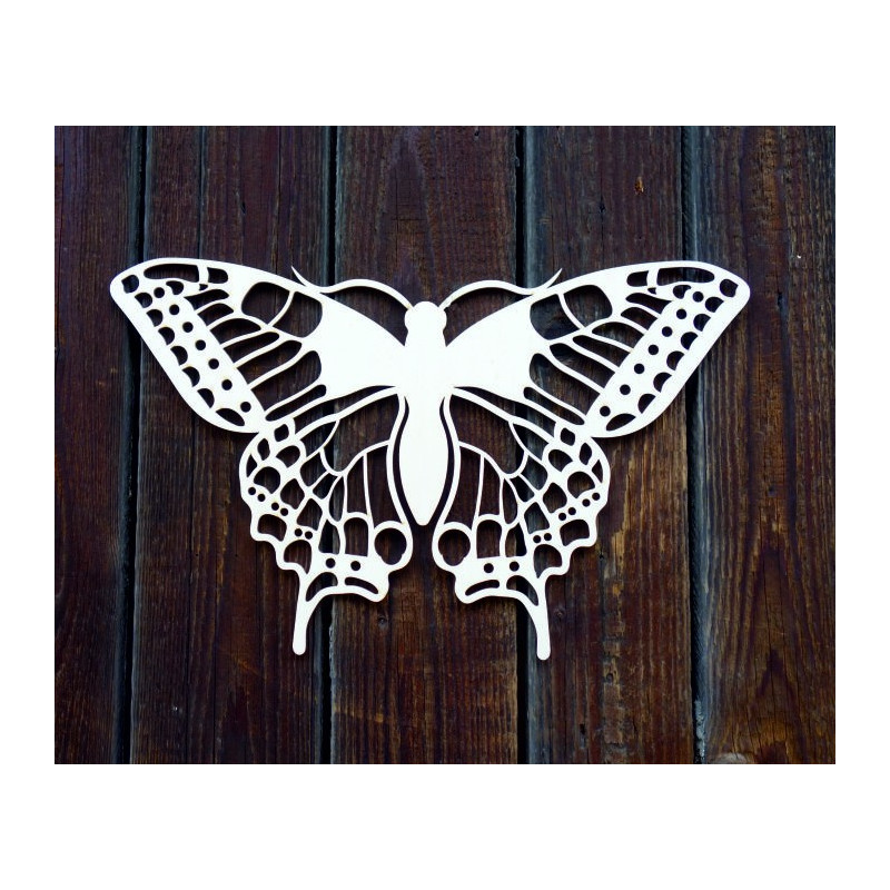 XLL 1100 X 647 mm Night butterfly carved from LEOPARTID wood plywood