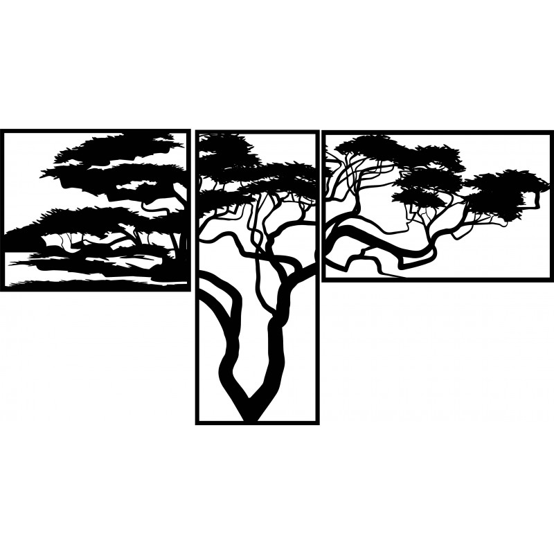 Holzbild an der Wand HANAA Das Bild besteht aus drei Teilen POLONGE