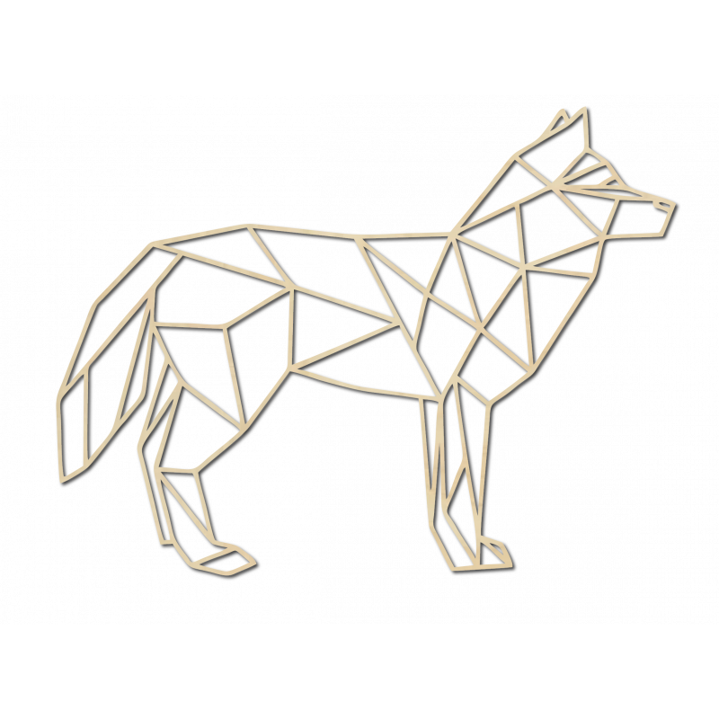 STYLESA geschnitztes Sperrholz-Wandgemälde Wolf PR0231 schwarz